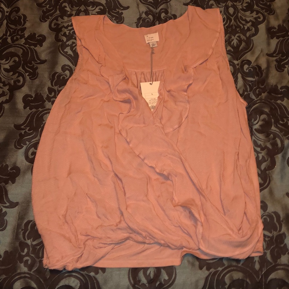 NWT CREAM WRAP AROUND STYLE BLOUSE